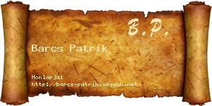 Barcs Patrik névjegykártya