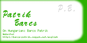 patrik barcs business card